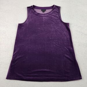J. Jill Wearever Purple Velour Velvet Tank Shirt Size XS